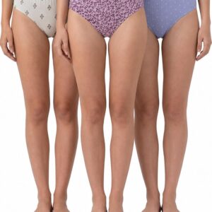 Van Heusen Women’s 100% Cotton Hipster Panty – Pack of 3 | Everyday Panty | Anti‑Bacterial Tech | Keeps you dry and Fresh | Sweat Absorbent | Inner Elastic | No‑Marks Waistband | Printed | (Assorted Elevated prints) Style 11102