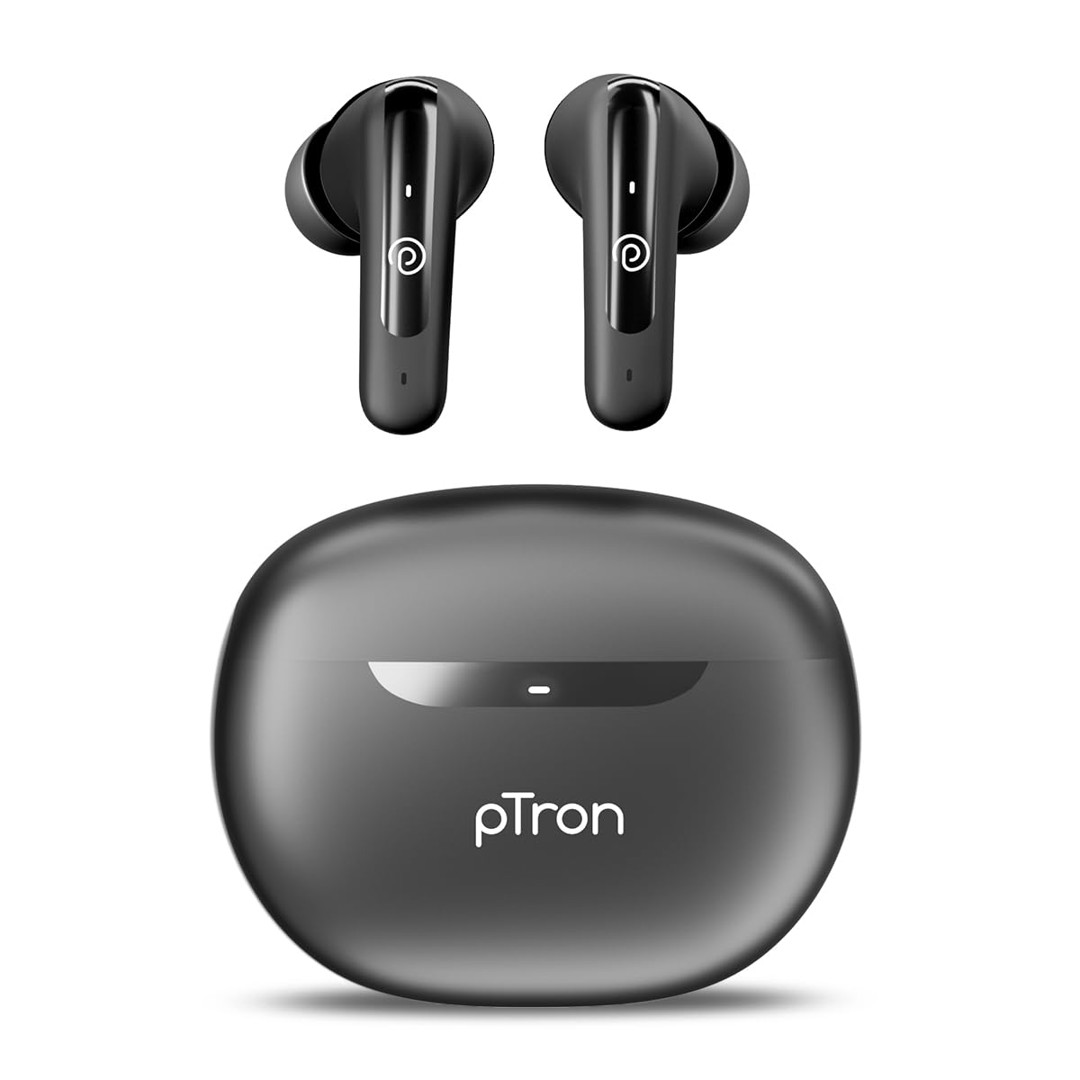 pTron Bassbuds Astra in-Ear TWS Earbuds w/Stereo Sound, 50Hrs Playtime, Stereo Calls, Custom EQ, Mobile App, BTv5.3 Headphones, Touch Control, Voice Assistant, Type C Charging & IPX4 (Black)
