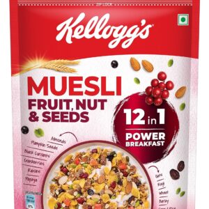 Kellogg's Muesli Fruit Nut & Seeds | 12 In 1 Power Breakfast | No Maida No Palm Oil | India's No 1 Muesli | 750g | Super Saver Pack with Ziplock