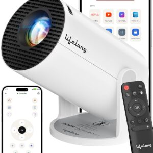 Lifelong Electronics Lightbeam Smart LED Projector | Smartphone Remote App | Android 14, 1080P & 4K Ultra HD Support, 4000 Lumens | All OTT Apps (Netflix, Prime, Jio etc) | WiFi/BT, HDMI, Cast, 150 in