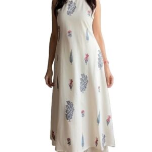 Klosia Women Pure Cotton Kurta Palazzo Set | Sleeveless Printed Kurta with Palazzo Pants | Summer Friendly, Office Wear Co-Ord Set