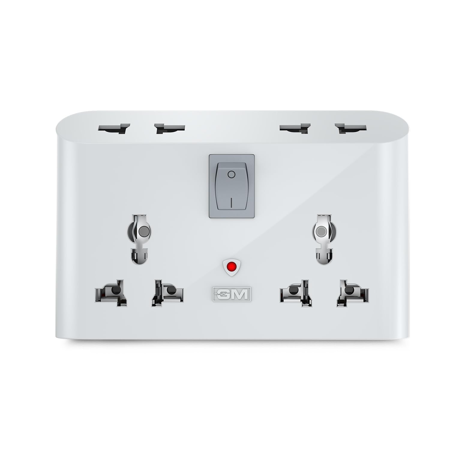 GM 3019 3 Pin Universal Multi Plug Travel Adaptor with 6 AMP for Home Applications, Computers, Laptops
