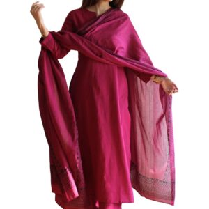 GoSriKi Poly Kurta for Women | Kurta with Narrow Pant & Dupatta | Straight Solid Suit | Indian Ethnic Outfit Office Party Wedding Clothing Fashion Premium Traditional Style Look 3 Piece