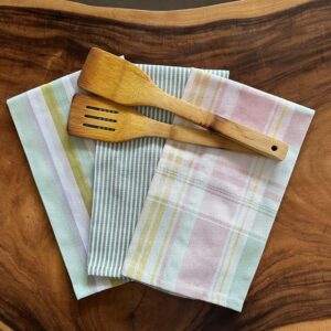 100% Cotton Kitchen Towel, Set of 3 Kitchen Napkins, Multistripe Print