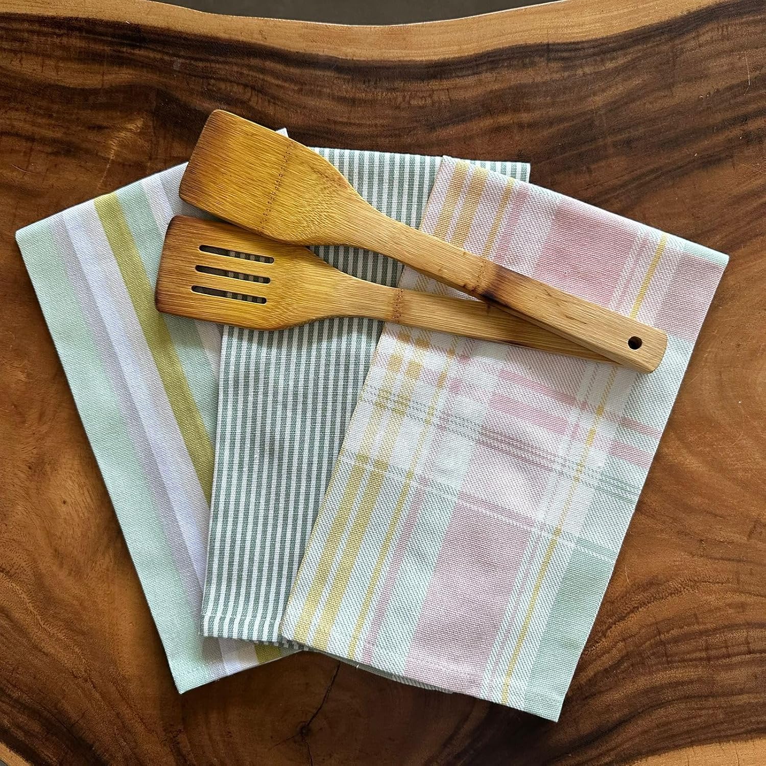 100% Cotton Kitchen Towel, Set of 3 Kitchen Napkins, Multistripe Print