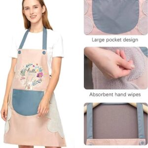 JHBK Kitchen Apron with Wiping Hand Towel Apron for Women and Men with Big Pocket Unique Design Cooking Fits for Restaurant Home and Kitchen Accessories Items