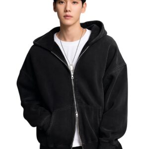 BE SAVAGE Double Side Zipper Hoodie for Men Zipper Jackets for Men Reverse Zipper Hoodies Man