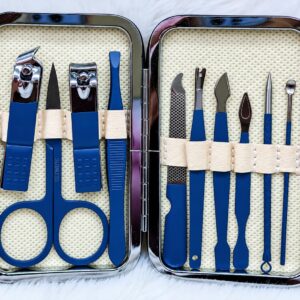 10 Piece Stainless Steel Manicure and Pedicure Set – Nail Clipper and Grooming Kit for Women and Men – Everyday Grooming Essential