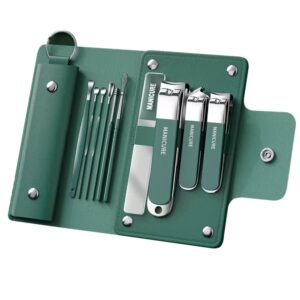 10 in 1 Manicure Kit for Men & Women | Stainless Steel Nail Clipper Set | Pedicure & Grooming Kit with Travel Case | Nail Cutter Set for Hand Foot Facial Care