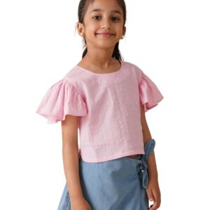 Amazon Brand - Symbol Kids Girl's Cotton Regular Fit Top